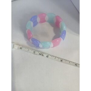 Vintage 1988 Avon Pastel Parfait Pink Purple Green Stretch Bracelet